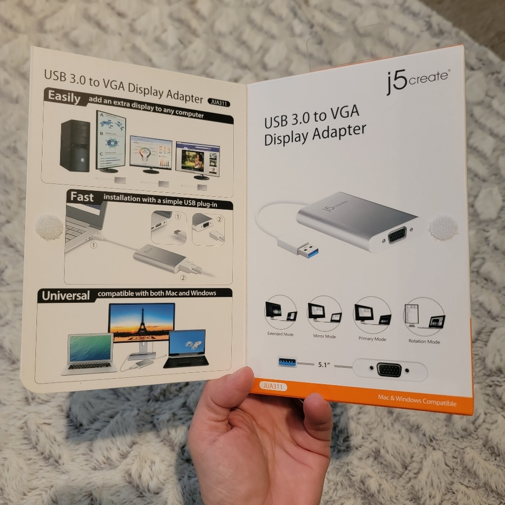 J5 Create USB 3.0 to VGA Display Adapter | New in Box